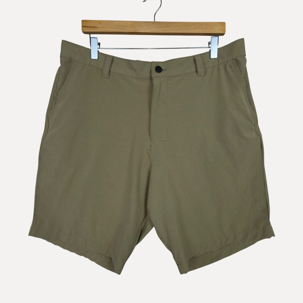 Banana Republic Men's Shorts Core Temp 40 Ripstop Stretch Khaki Green Preppy